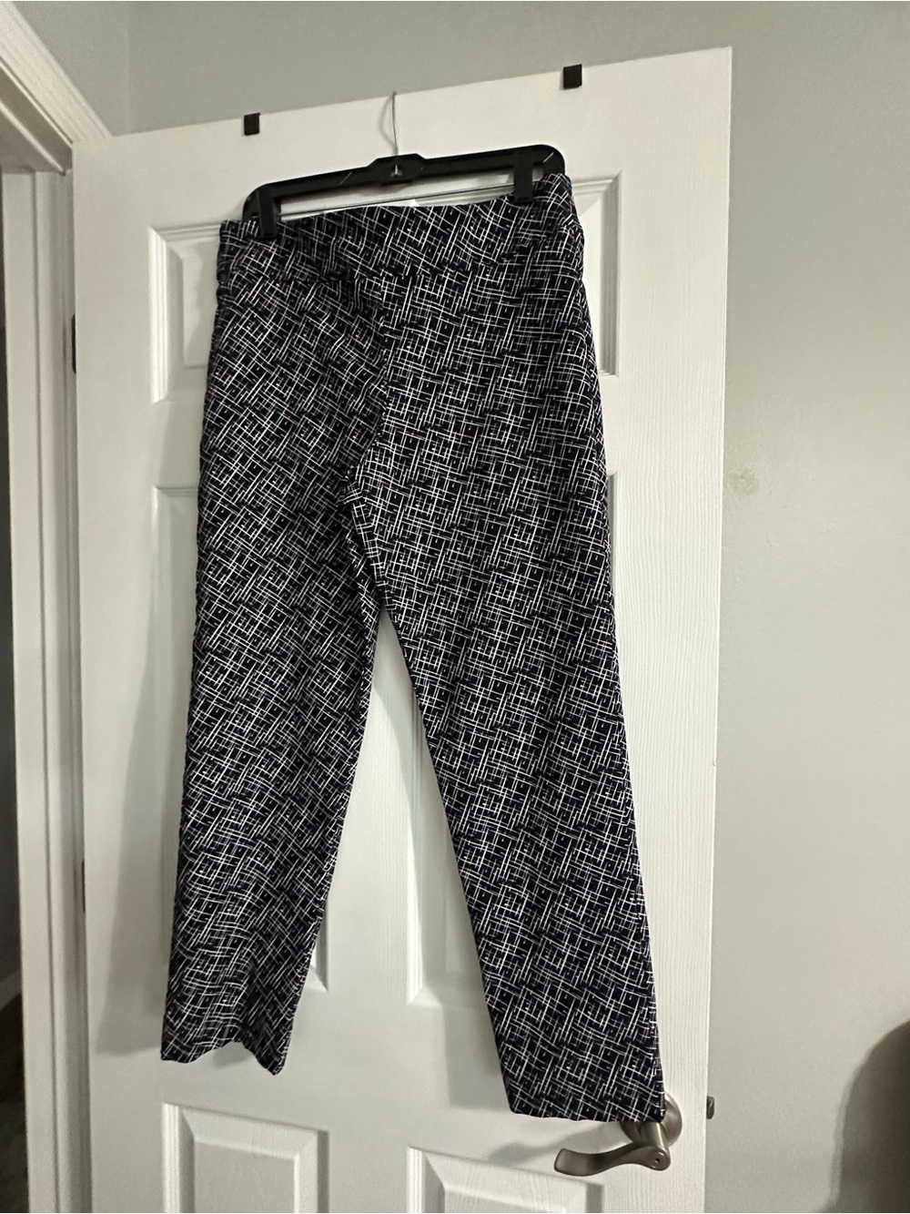Krazy Larry Black & White Straight-Leg Patterned Pants